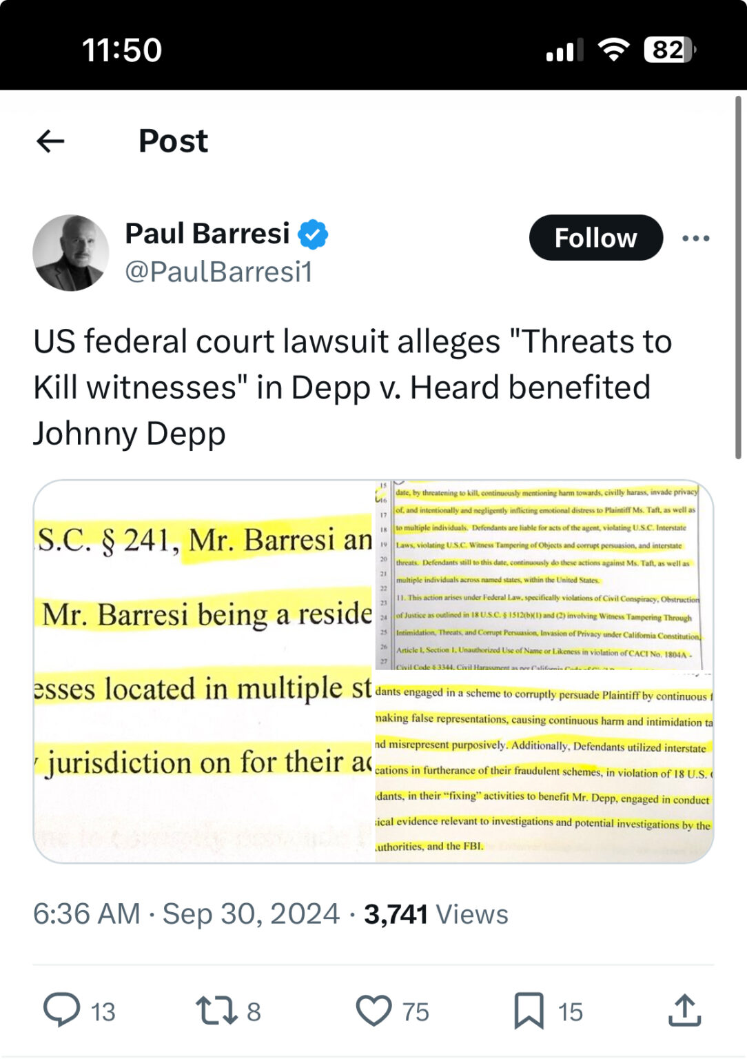 Lawsuit Against Paul Barresi and Adam Waldman